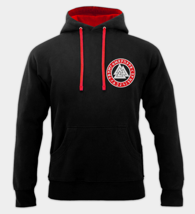 Valknut brodeerattu huppari