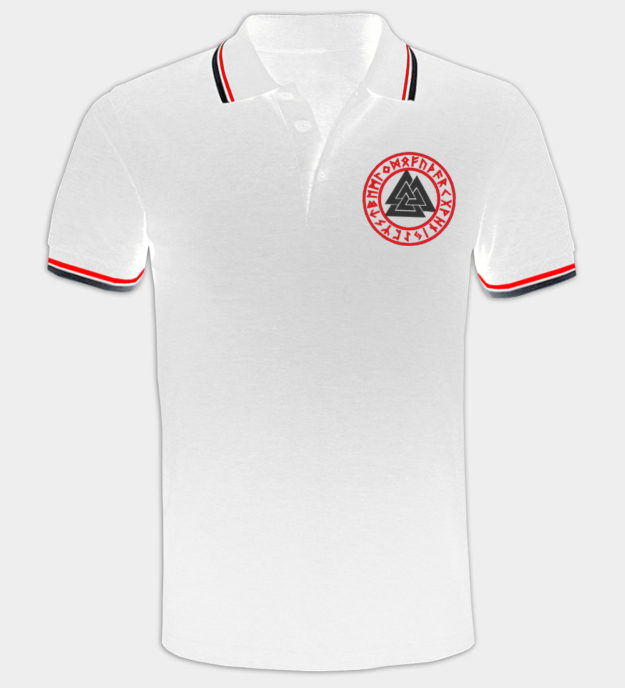 Valknut brodeerattu pikeepaita