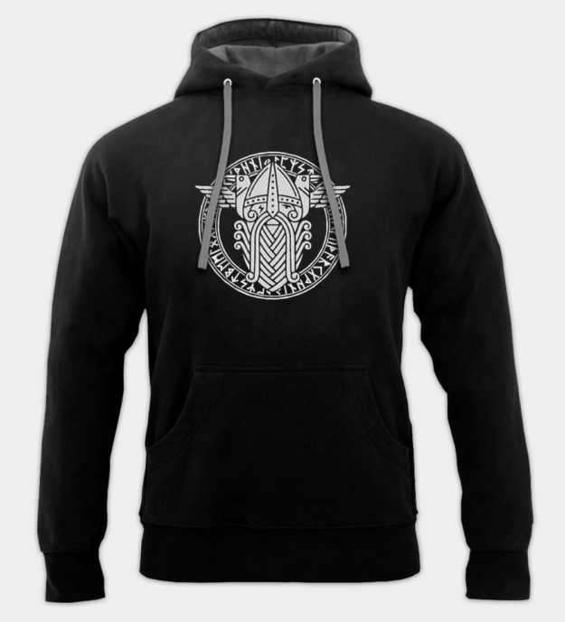 Odin / Wotan brodeerattu huppari