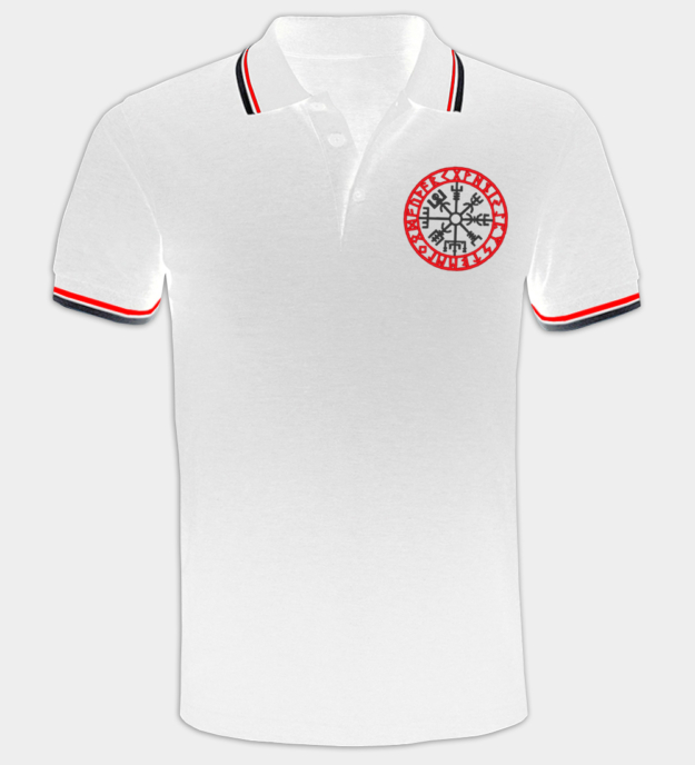 Vegvisir brodeerattu pikeepaita