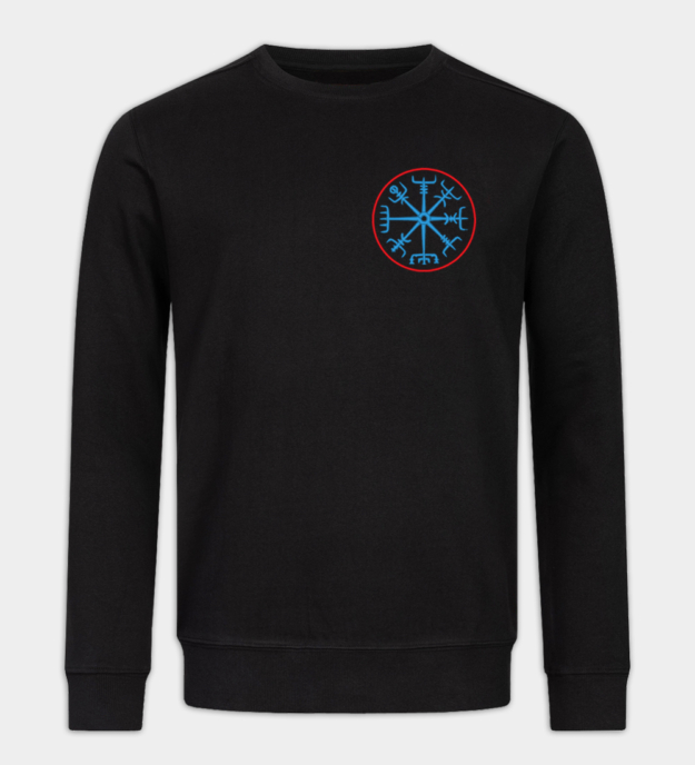 Vegvisir brodeerattu collegepaita