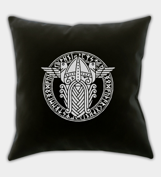 Odin / Wotan brodeerattu tyynynpäällinen