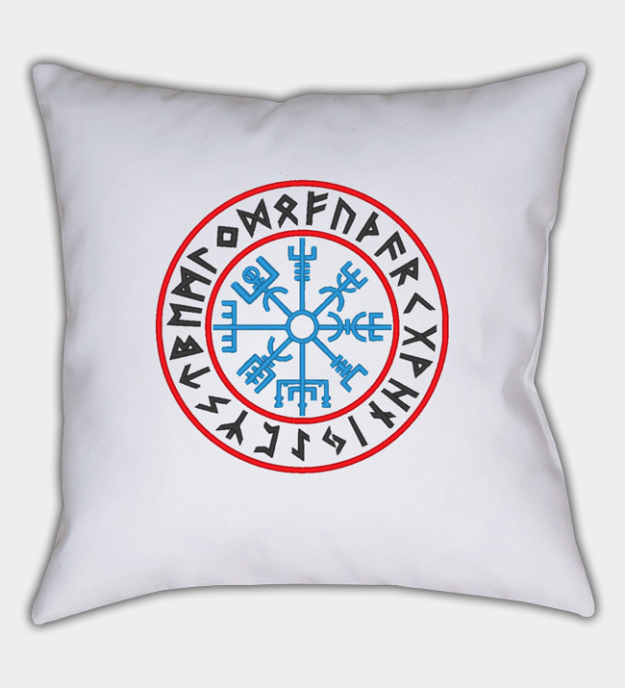 Vegvisir brodeerattu tyynynpäällinen