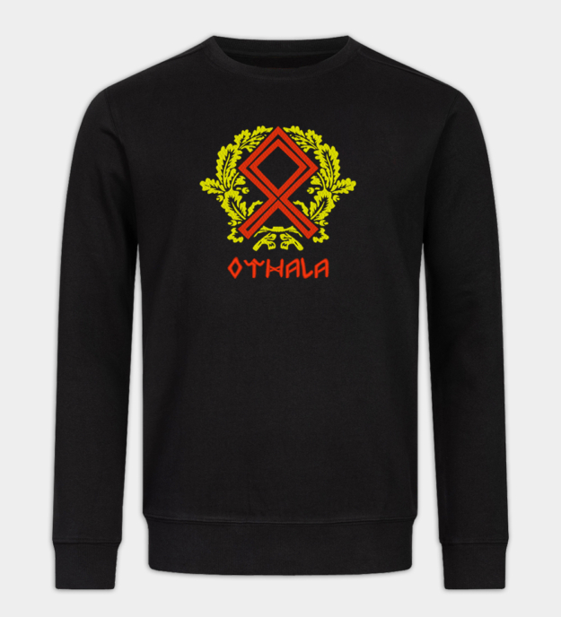 Othala-riimu brodeerattu collegepaita