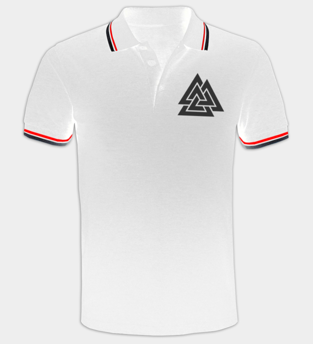 Valknut brodeerattu pikeepaita