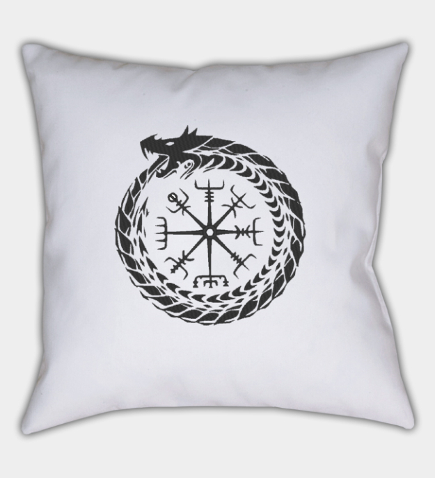 Midgardin käärme kirjailtu koriste-tyynynpäällinen