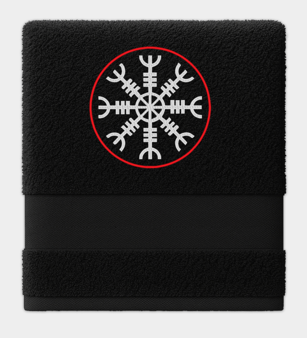 Kauhun kypärä kirjailtu pyyhe