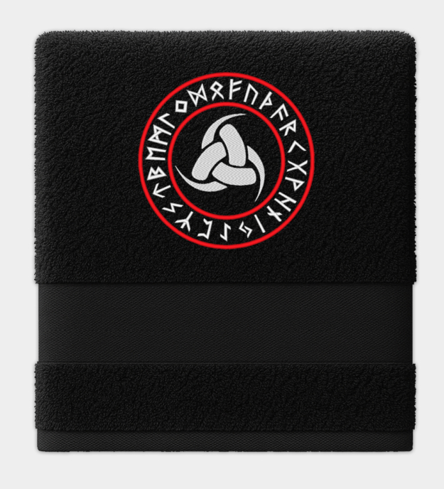 Odinin sarvet kirjailtu pyyhe