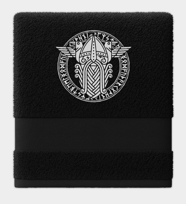 Odinin / Wotanin kirjailtu pyyhe