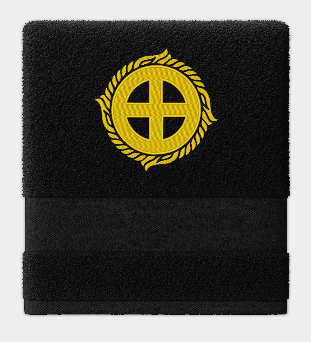 Auringonpyörä kirjailtu pyyhe Auringonpyörä kirjailtu pyyhe