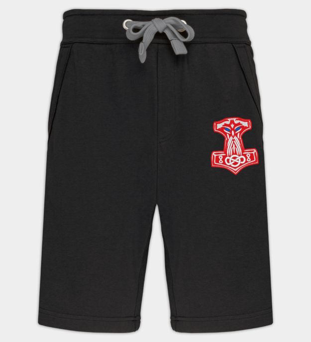 Mjolnir kirjailtu bermudashorts