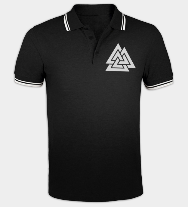 Valknut brodeerattu pikeepaita