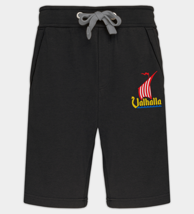 Valhalla Drakkar kirjaillut bermudashortsit