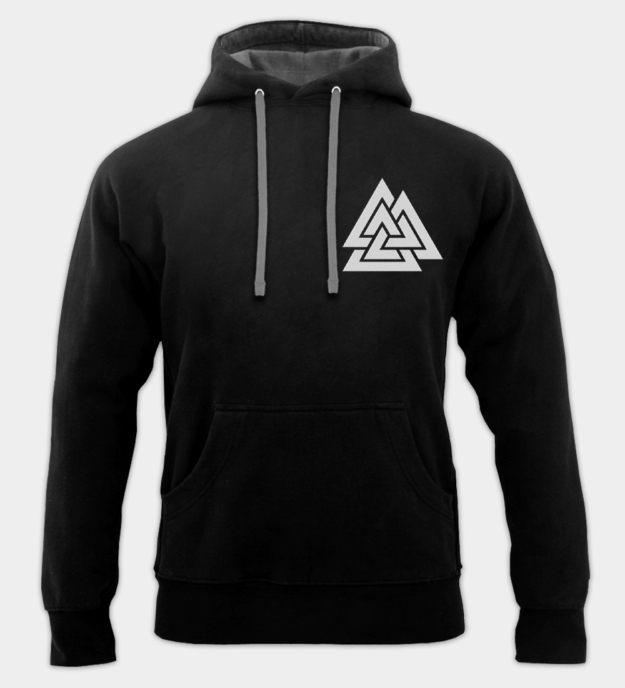 Valknut brodeerattu huppari