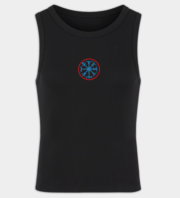 Vegvísir brodeerattu miesten hihaton paita
